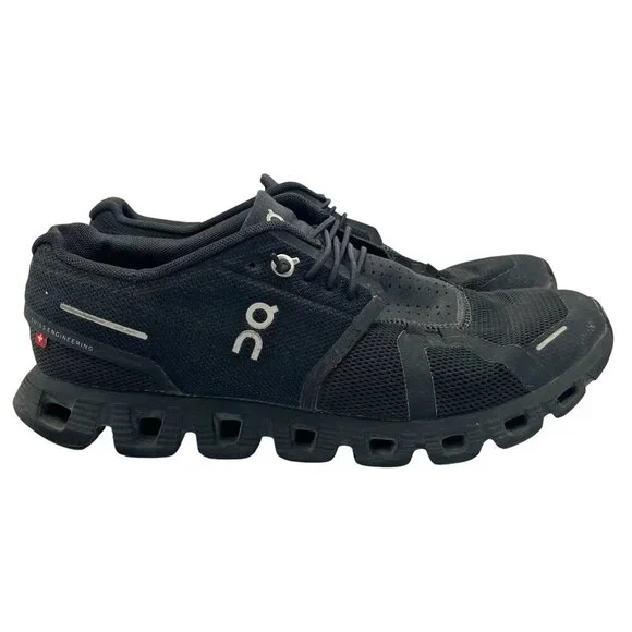 On Running On Cloud 5 Men’s 7 Shoes All Black Running Walking Sneaker Athletic - Picture 2 of 16